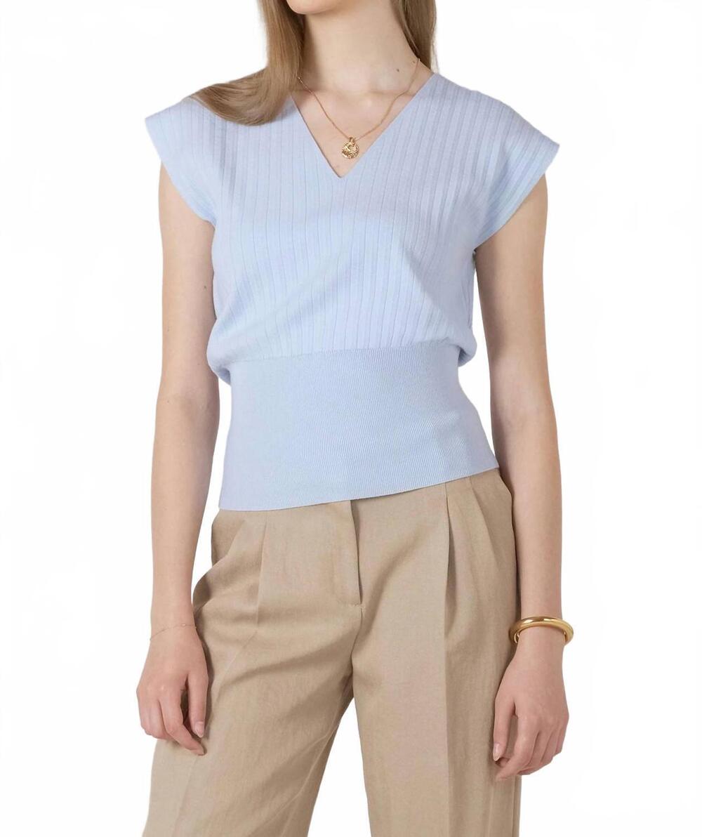 NEW DEX pleat lightweight effect sweater in sky blue